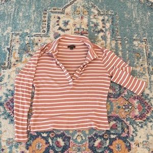 Women’s ribbed polo T-shirt in stripe